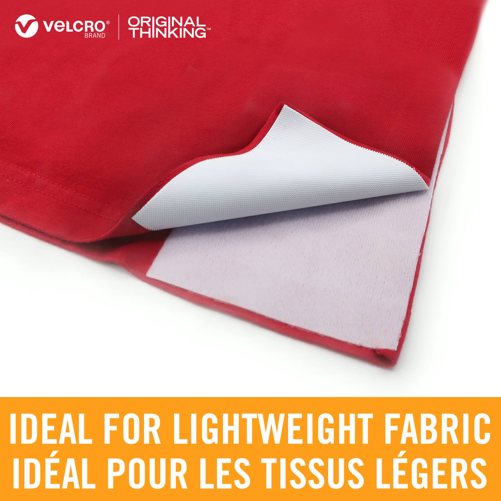 VELCRO® Brand Sleek & Thin™ White Stick On Fastener Rectangle